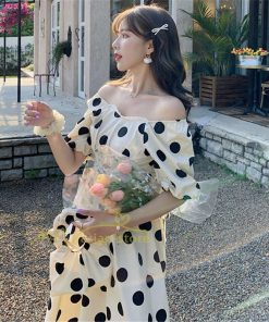 マキシ | ワンピース レディース チュニック 半袖 楽ちん 大きいサイズ 体型カバー ドット柄 カジュアル お出かけ ファッション 着痩せ 20代30代40代 エレガント 夏物