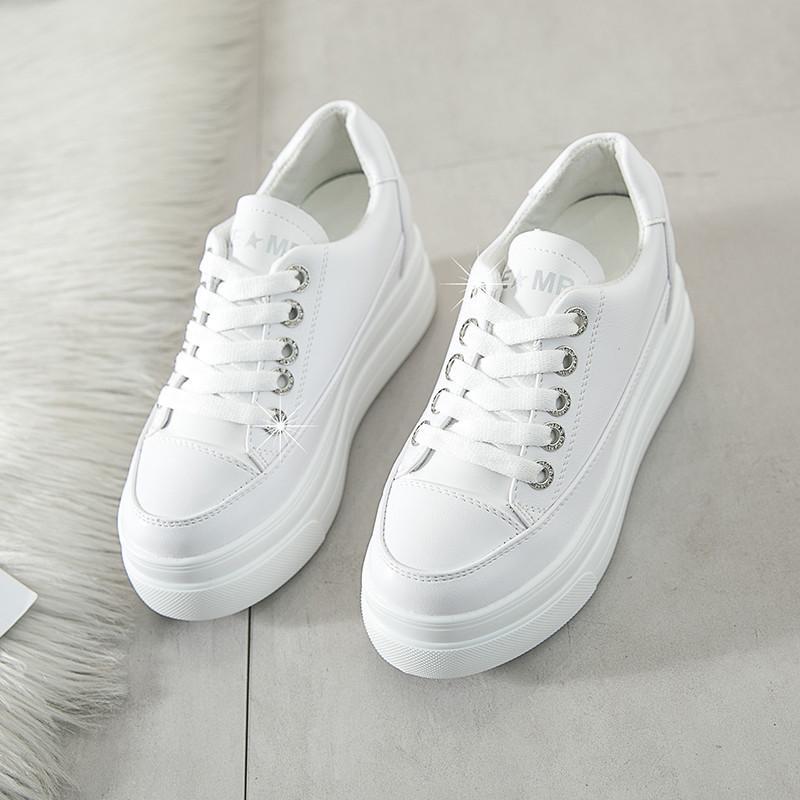 スニーカー | 厚底シューズ レディース 厚底 レースアップ ラウンドトゥ ウォーキングシューズ 靴 白 シューズ 厚底スニーカー ローカット スポーツ 黒