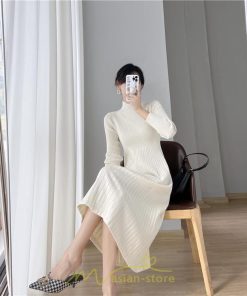 ニットワンピース | レディース 冬 きれいめ ニットフレア ロング おしゃれ タートルネック 秋冬 送料無料 通勤 可愛い おしゃれ デート 20代30代40代50代