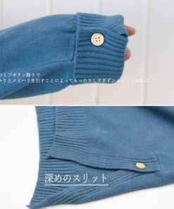 ニット・セーター | Vネック ニット ニットトップス プルオーバー 無地 ニットセーター スリット入り 秋冬 ニットソー レディース