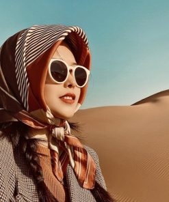 その他小物 | シルク風スカーフ 首巻き 配色バンダナ