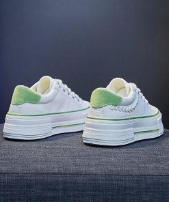 スニーカー | レディースシューズ レースアップ ローカット 厚底靴 履きやすい キャンバス カジュアルシューズ フラットシューズ