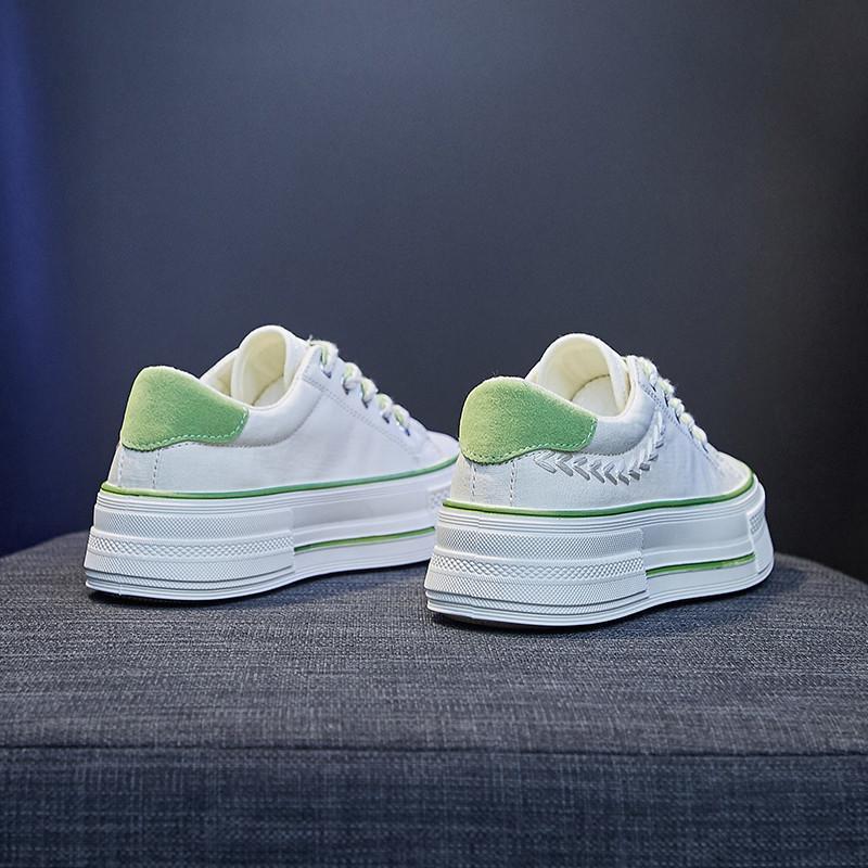 スニーカー | レディースシューズ レースアップ ローカット 厚底靴 履きやすい キャンバス カジュアルシューズ フラットシューズ