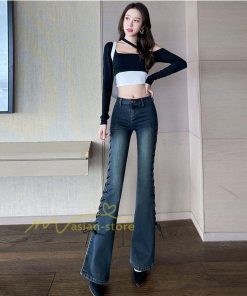 チノ・テーパード・ジョガー・スキニーパン | ブーツカット デニムパンツ レディース フレア ロング丈 カットオフ ストレッチ ハイウェスト コーデ ジーンズ 20代30代40代 スリット 脚長 美脚パンツ 新作