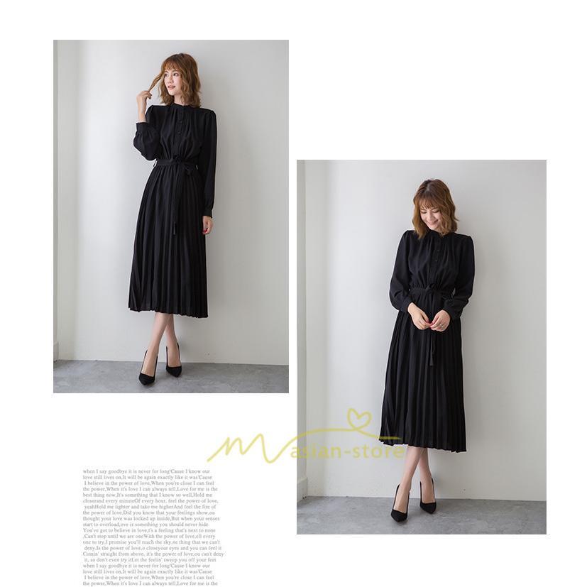 マキシ | プリーツワンピース ワンピース レディース ロングワンピース ミモレ丈 秋物 長袖 長袖ワンピース お呼ばれワンピース 大人 揺れる 二次会 シャツワンピース