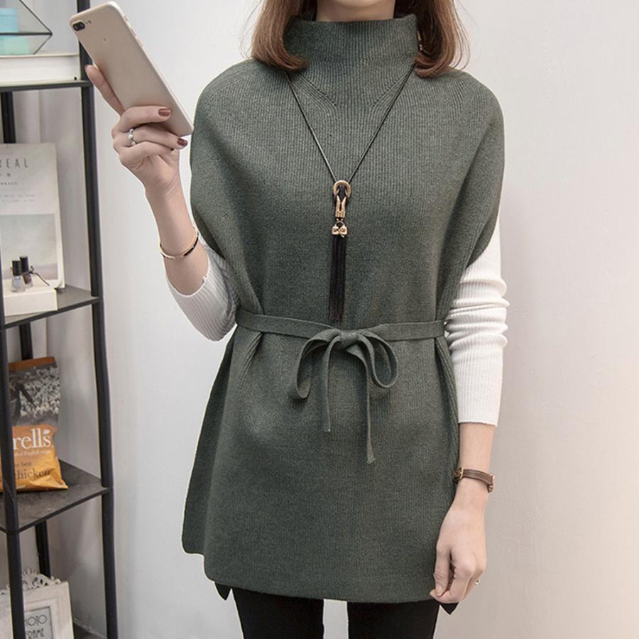 ニット・セーター | ノースリーブ ニットチュニック 韓国風