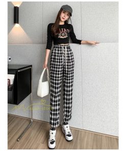 ワイドパンツ | レディース パンツ ゆったり 秋冬 コーデ カジュアル チェック柄 20代 30代 着痩せ 体型カバーロング丈 お出かけ ウエストゴム 50代 40代