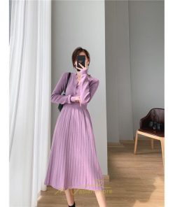 ニットワンピース | ワンピース 春 春服 レディース 長袖 ゆったり 秋 冬 ロング丈 可愛い 2022秋冬 暖か 通勤 おしゃれ デート 20代30代40代50代 女子会 同窓会