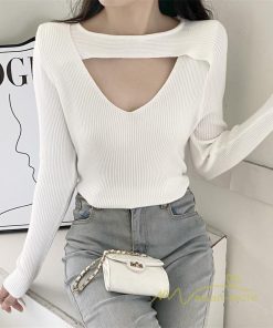 ｔシャツ・カットソー | リブカットソー レディース 秋 秋服 トップス 長袖 ロングスリーブ リブ カットソー 綿混 秋コーデ インナー タイト 伸縮性 ニットソー ショート丈 スリム