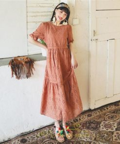マキシ | ワンピース 夏 レース 半袖 ロングワンピ ワンピ ロング丈ワンピース ロングワンピース 無地 可愛い ナチュラル きれいめ 外出 大人 お出かけ かわいい 着痩せ