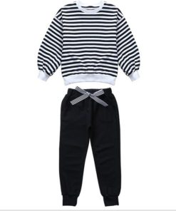 （子供）その他 | 長袖Ｔシャツ 女の子 秋 トップス セットアップ シンプル カットソー ボーダー柄 綿 おしゃれ 子供服 キッズ 洋服