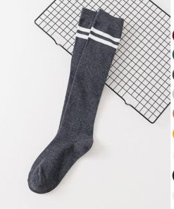 ストール | レディース 2本ライン 通学 ボーダー 靴下 無地 ロングソックス 靴下 綿 ハイソックス