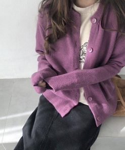 ニット・セーター | ニットトップス アウター ニットカーディガン 秋冬 長袖 無地カーデ シンプル レディース 大人かわいい ニットソー 韓国風