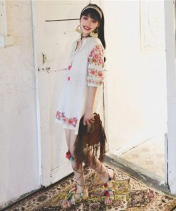 ミニ丈 | ワンピース 大人可愛い 膝上 ミニ 夏 秋 花柄 レディース 花柄 ドレス リゾート きれいめ 10代 20代 30代 40代 お呼ばれ 刺繍 かわいい 50代 小柄 リゾート