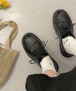 ショートブーツ | 靴 シンプル レースアップ レザー調 カジュアル ローヒール ドレスシューズ レディース 履きやすい