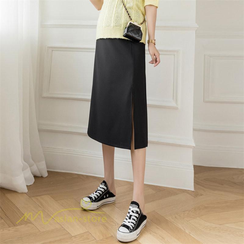 スカート | マタニティレディース 裾口スリット 上品 マタニティウェア 春 夏 大きいサイズ 無地 ウエスト調整 産前産後 マタニティ 妊婦服 妊婦 通勤