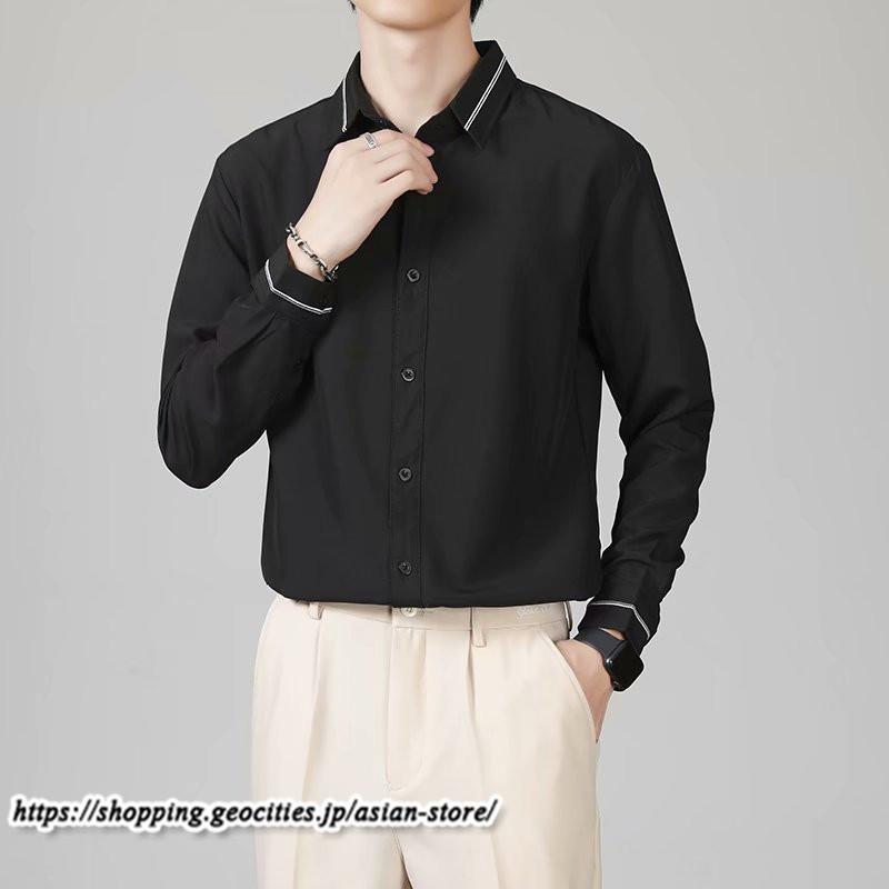 シャツ | 長袖メンズ ビジネス フォーマル オフィス 仕事 春 夏 秋 冬 カジュアル ビジネスシンプル 長袖 トップス 大きいサイズ メンズトップス