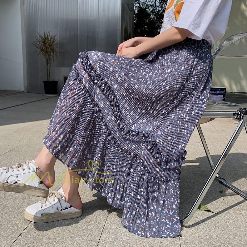 スカート | ロング 秋 花柄 柔らか ボトムス レディース ロングマキシ丈 シンプル 無地 カジュアル 着痩せ コーデ 春 30代 秋20代 40代 50代 夏物 夏