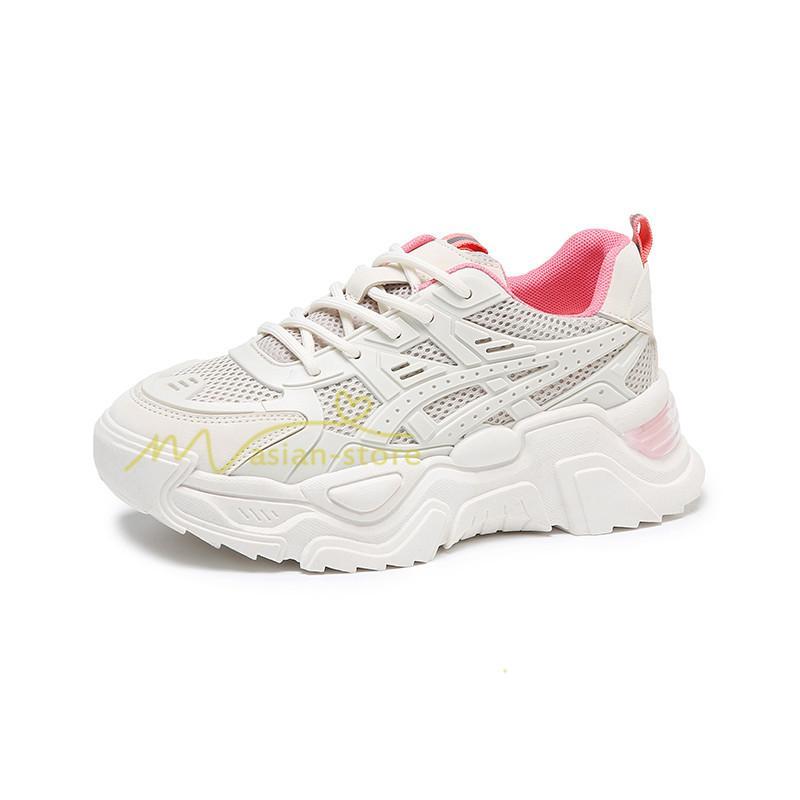 スニーカー | レディース 白 ダッドレディース 厚底 身長アップ ランニングシューズ 通気 厚底シューズ 厚底ダッドスニーカー 軽量 美脚 歩きやすい