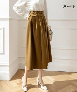 スカート | レディース ロング フレア Aライン 秋冬 ミモレ ハイウエスト 体型カバー キレイめ オシャレ フェミニン 可愛い お出かけ 着痩せ OL 通勤 通学