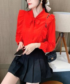 シャツ・ブラウス | ブラウス レディース 長袖 ブラウスシャツ ボウタイ フォーマル チュニック 大人 春秋 フォーマル スーツ オフィス トップス 30代 母 ママ きれいめ 20代 OL