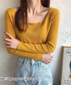 ニット・セーター | カットソー ニット レディース リブニット 長袖 秋冬 春 トップス スリム ストレッチ インナー 無地 長袖ニット 着痩せ 長袖カットソー 通学通勤 プルオーバー
