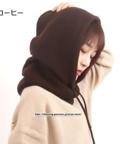 レディース | ニット帽子 ウール帽子 ウール混紡 フード ネックウォーマー ニットキャップ スキー帽子 耳カバー 男女兼用 冬 2022新作 あったか 防寒対策