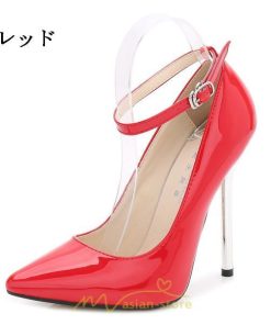 パンプス | 痛くない ストラップ 13cm ピンヒール 歩きやすい 大きいサイズ ウエディング 楽 ポインテッドトゥ フォーマル 結婚式 美脚パーティー