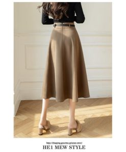 スカート | フレアロング ロング丈フレア秋 冬 秋冬  ミモレ ミモレ丈フレアおしゃれ プリーツ あったか あったか キレイめ ラシャ 通勤 通学