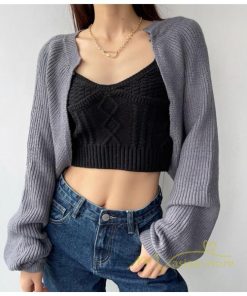 カーディガン | ニットショート丈 アウター レディース 羽織り 無地 長袖 ライトアウター セーター 可愛い 通学通勤 20代30代 ニット 春秋