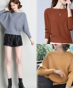 ニット・セーター | ニットトップス ボートネック長袖