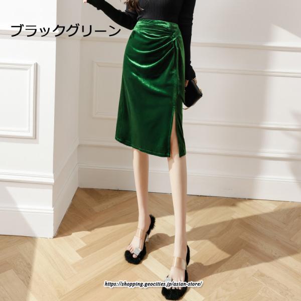 スカート | ミモレ丈 ひざ丈 レディース スウェット 着痩せ Aライン レトロ風 スリット 上品 2022新作 韓国風 オシャレ キレイめ 通勤 秋冬コーデ