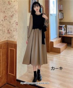 マキシ | ワンピース レディース おしゃれ ロングワンピ 40代 50代 膝丈ワンピース 秋服 大人可愛い 韓国風 着痩せ 通勤