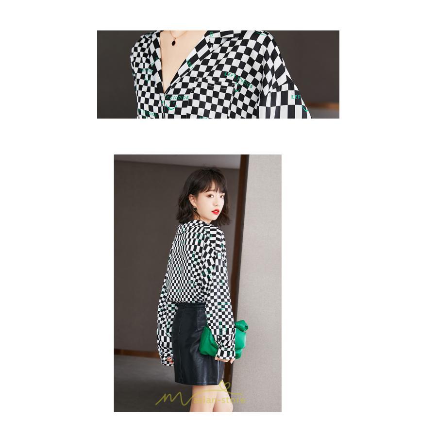 シャツ・ブラウス | ブラウス レディース 長袖 50代 シャツ トップス シフォン チェック柄 きれい 40代 30代 20代 カジュアル お出かけ 食事会 デート お出かけ 女子会 通勤