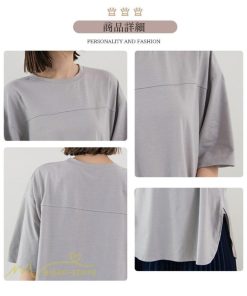 tシャツ・カットソー | カットソー Tシャツ レディース 着痩せ 無地 半袖 クルーネック おしゃれ フリーサイズ 6色展開 裾口スリット 夏新作 柔らか 体型カバー おしゃれ カジュアル