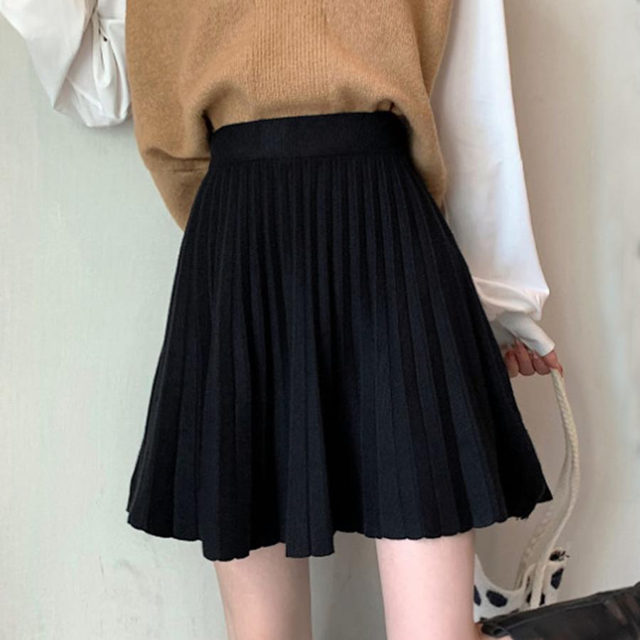 ミニスカート | プリーツスカート 編み レディース 韓国