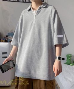 Tシャツ | ポロシャツ メンズ シャツ トップス 半袖 無地 シンプル カジュアル 夏新作 大きいサイズ 黒 白 ゆったり サマーシャツ ファスナー 大きいサイズ 体型カバー