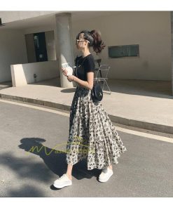 スカート | フレアロング レディース シフォンシフォン マキシマキシ 無地 体型カバー ウエストゴム マキシ丈 ひざ下 花柄 上品 膝下