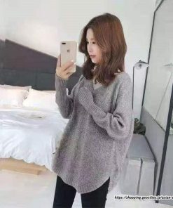 ニット・セーター | ニット レディース 秋 秋服 トップス セーター 秋服コーデ 長袖 Vネック オフィスカジュアル プルオーバー ゆったり 大きめ ラウンドヘム模様編みニット 冬服