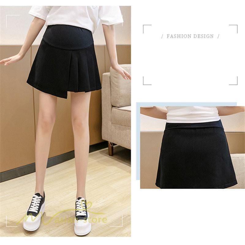スカート | マタニティ ショート丈 レディース プリーツ 無地 マタニティ夏 サマーカジュアル 産前産後 着痩せ マタニティウェア 通気性 上品