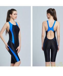 送料無料セール | 競泳 ワンピース 練習用水着 スイミング レディース オールインワン ハーフスパッツ ひざ丈 女性スイムウェア パット付き 防水速乾性 袖なし 高弾力 水着 3色