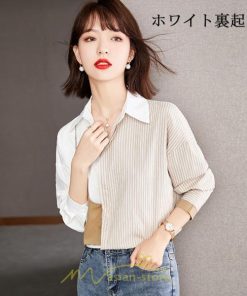 シャツ・ブラウス | ブラウス レディース シャツ トップス Vネック 長袖シャツ 切り替え 重ね風 裏起毛 キレイめ 通勤 オフィス 20代30代40代50代 あったか OL 秋服 送料無料