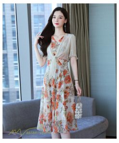 ミディアム | ワンピース レディース 花柄 着痩せ きれいめ おしゃれ 夏 サマーワンピース 膝丈 大きいサイズ 通勤 肩マント ミディアムワンピース お出かけ 気質 二点セット