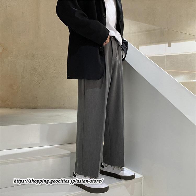 スラックス | パンツ ビジネスパンツ ワイドパンツ 無地 20代 30代 メンズ ゆったり 春 秋 冬 薄手 カジュアル 40代 オフィス フォーマル 50代 大きいサイズ