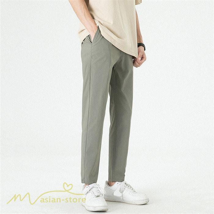 チノパン | テーパードパンツ メンズ パンツ 無地 ロング 薄手 サマーパンツ 着痩せ 上品 大きいサイズ ウエストゴム メンズパンツ 春 夏 秋 メンズスタイル お出かけ