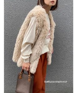 ベスト | ボリュームフェイクファーファー毛皮レディース 冬 フェイクファー 毛皮コート アウター ノースリーブ ふわふわ 前開き 秋冬 ジレ