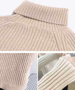 ニット・セーター | リブニットトップス タートルネック 韓国