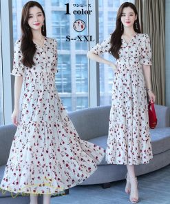 マキシ | ロングワンピース レディース カジュアル 半袖 ロング丈 ワンピース 着痩せ サマーワンピース おしゃれ カジュアル 上品 きれいめ 花柄 40代 20代 夏服 30代