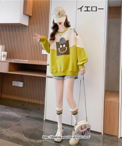 パーカー | トレーナー レディース プルオーバー クルーネック 長袖 トップス スウェット ゆったり 切り替え 大きいサイズ おしゃれ コットン 送料無料 厚手 丸首 綿