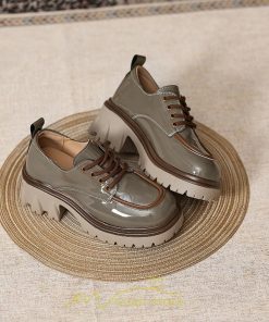 ローファー | 厚底 レディース 厚底スニーカー レースアップ スニーカー PU 合皮 通学 通勤 かわいい 送料無料 可愛い 冬 夏 秋 春